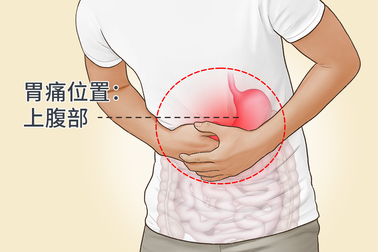 胃痛在肚子哪个位置图